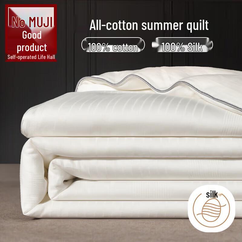 

MUJI Style Cotton Sateen Tussah Silk Summer Quilt