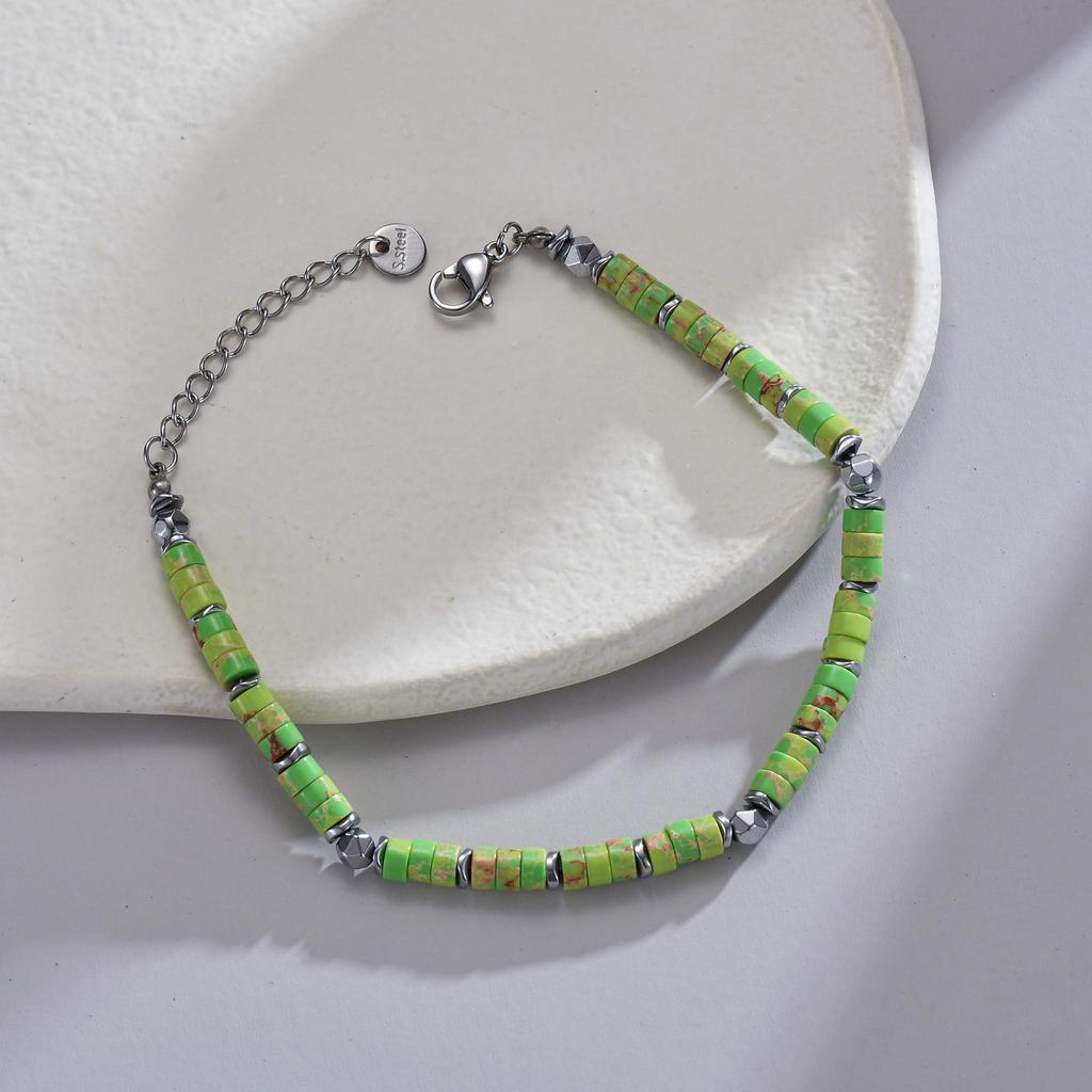 Atoztide Stainless Steel Colorful Bracelet Vintage Beaded Chain Star Bracelets for Women Girls Christmas Accessories Jewlry Gift