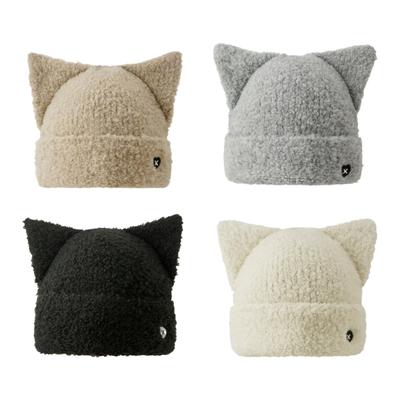 Plush Hats for Womens Cat Beanie Vintage Beanies Womens Hat Accessories Warm Beanies for Autumn Winter