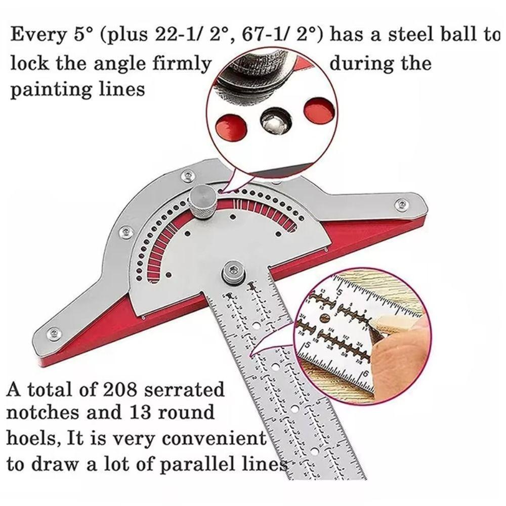 0-70° Adjustable Woodworkers Edge Rule T-Type Digital Protractor Angle Finder  Measurement Tool