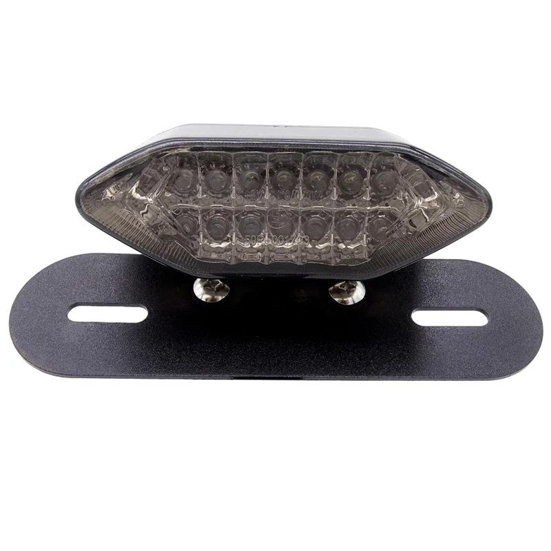 Motorcycle Black Base Brake Tail Turn Signal License Plate Light For Honda Kawasaki For Harley Scooter Taillight