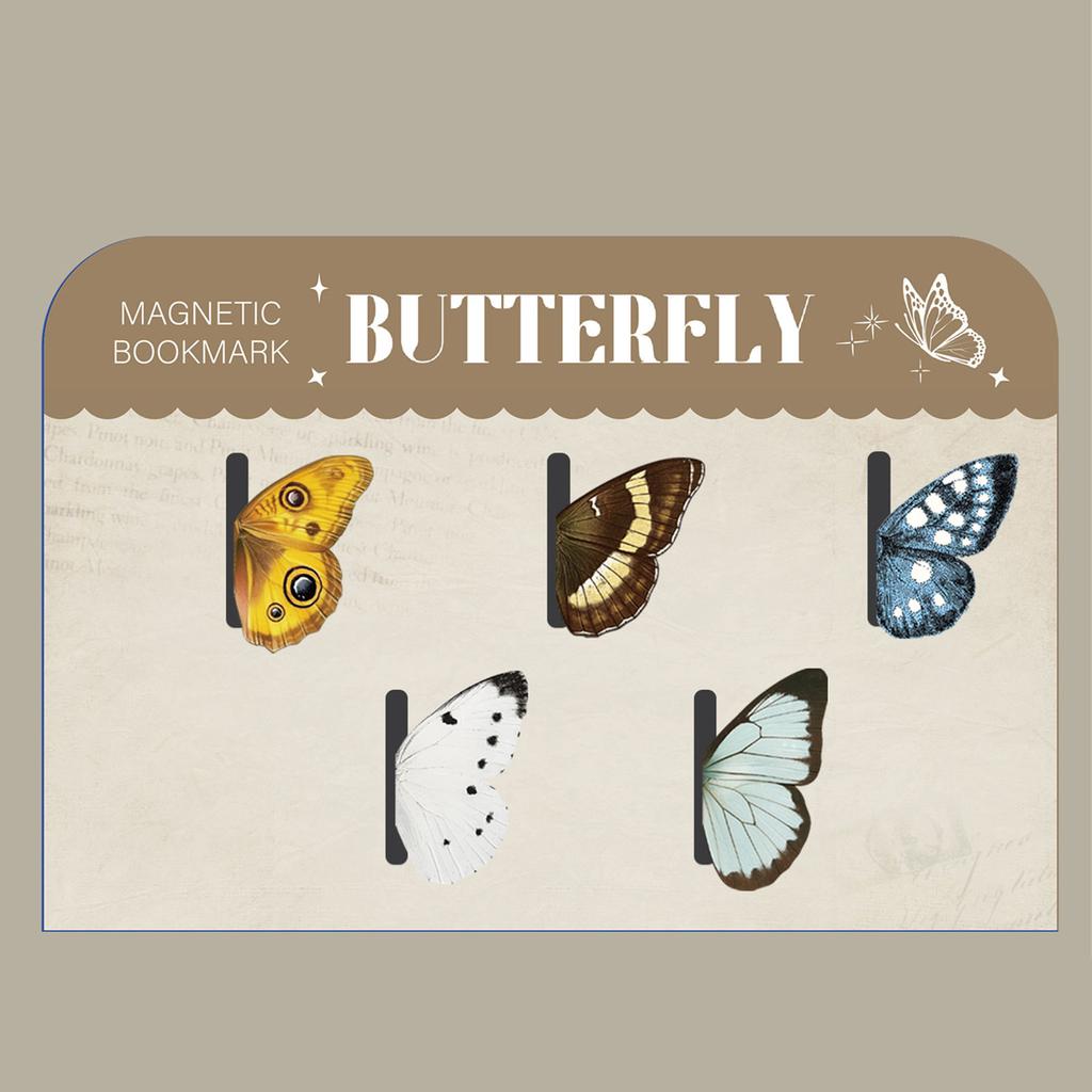 5Pcs Cartoon Magnetic Bookmarks Butterfly Magnetic Bookmarks Book Page Holder Clip For Book Lover Student Children Adult