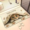 Adorable kitten under blanket welcome mat cozy animal design non slip door rug for living room entryway decor