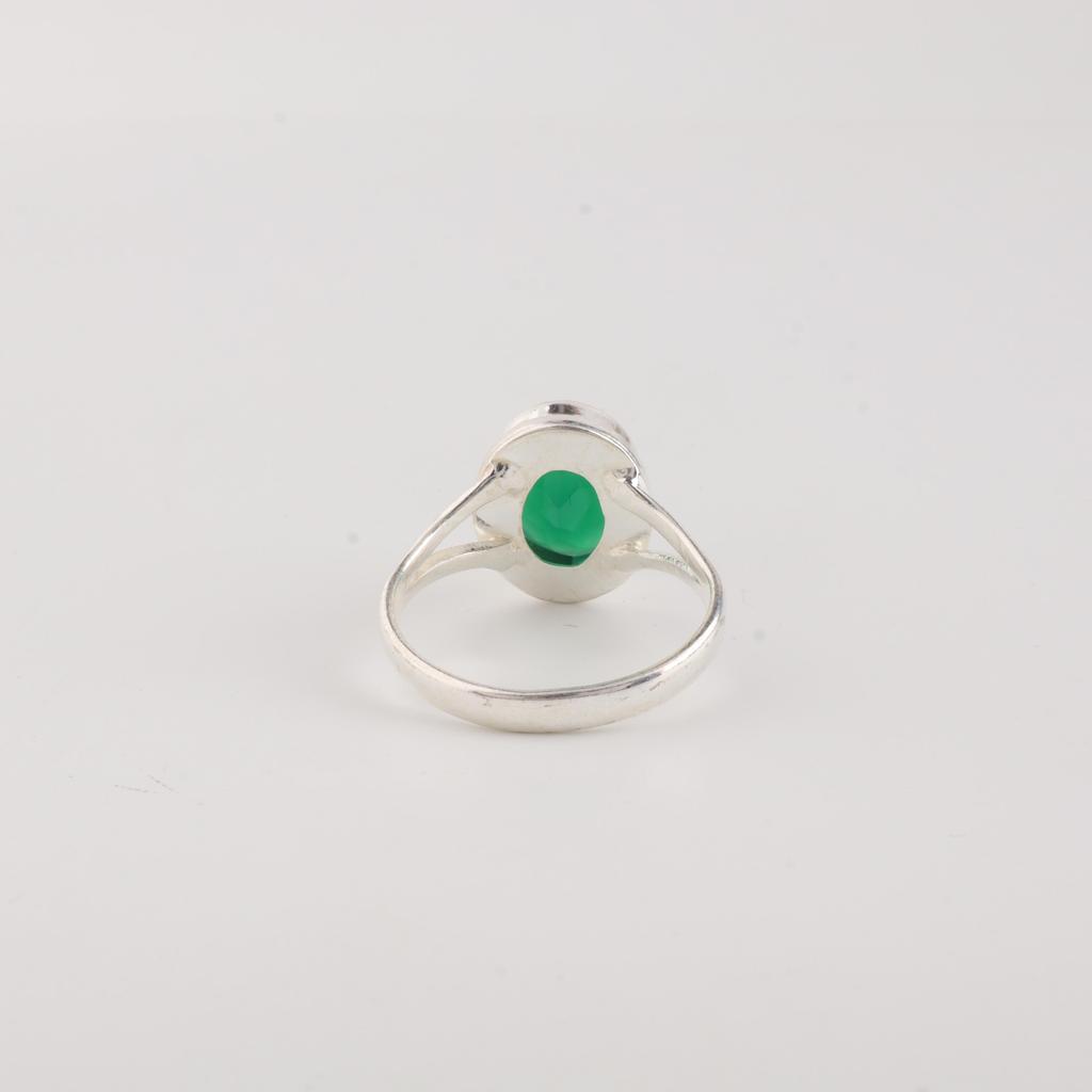 Green Onyx Gemstone 925 Sterling Silver Handmade Jewelry Partywear Ring For Gift RR-80-17