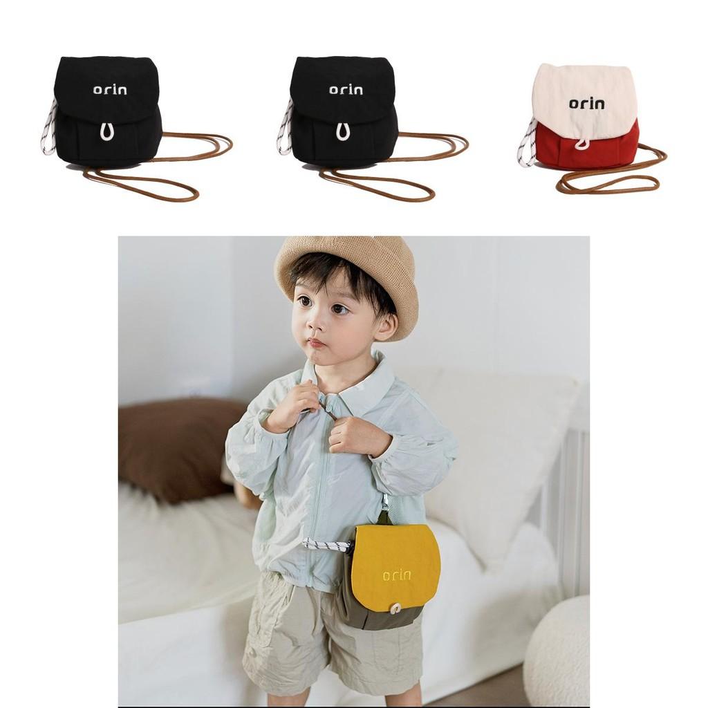 Fashion Color Blocked Letter Embroidery Children Lightweight Crossbody Purse For Kindergarten Kids