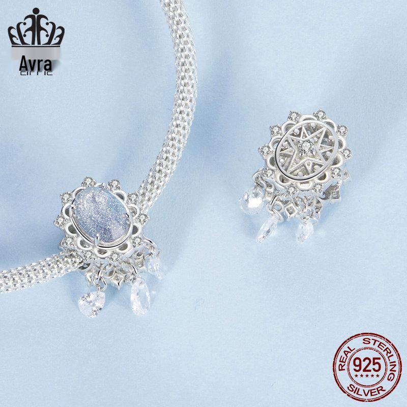 Avle Teardrop Zircon Tassel Beads: Original Shining S925 Sterling Silver for DIY Jewelry