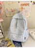 Schoolbag Cute Schoolbag Female Junior High School Mori Backpack Niche High Value Small Fresh Ins Plaid Light Multi-compartment Backpack