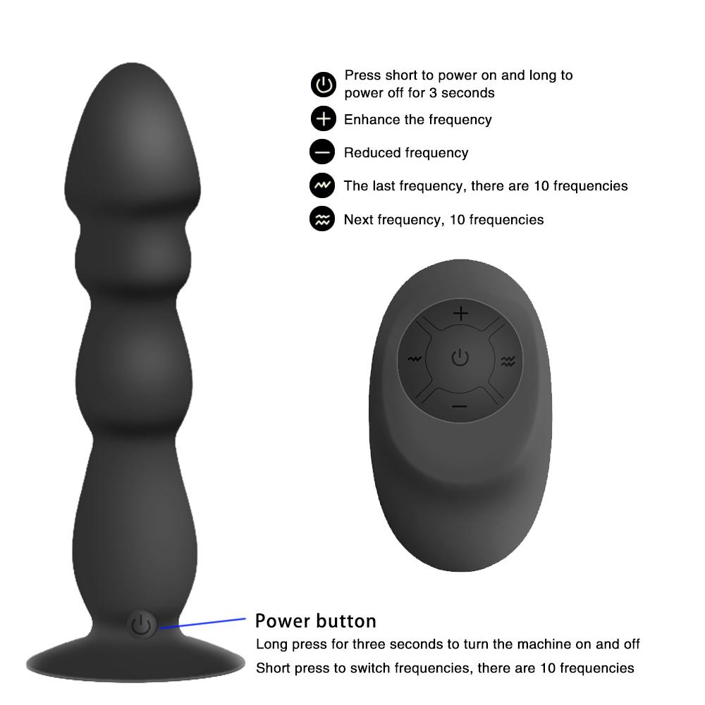 10 Speeds Wireless Remote Anal Dildo Prostate Massager Strong Sucker Unisex G-spot Stimulator Anus Penis Vibrator Insert Climax Sex Toys Masturbator