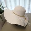 Spring and Summer New Sun Hat Women's Fashion Pearl Decorative Straw Hat Outdoor Beach Sun Protection Hat Hat