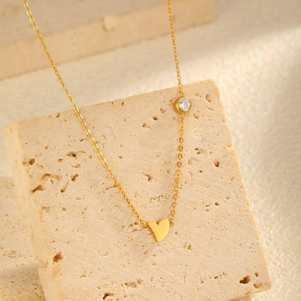 Fashion Geometric Butterfly Festival Heart Stainless Steel Gold Necklace Ladies, Accessories Nc-1198