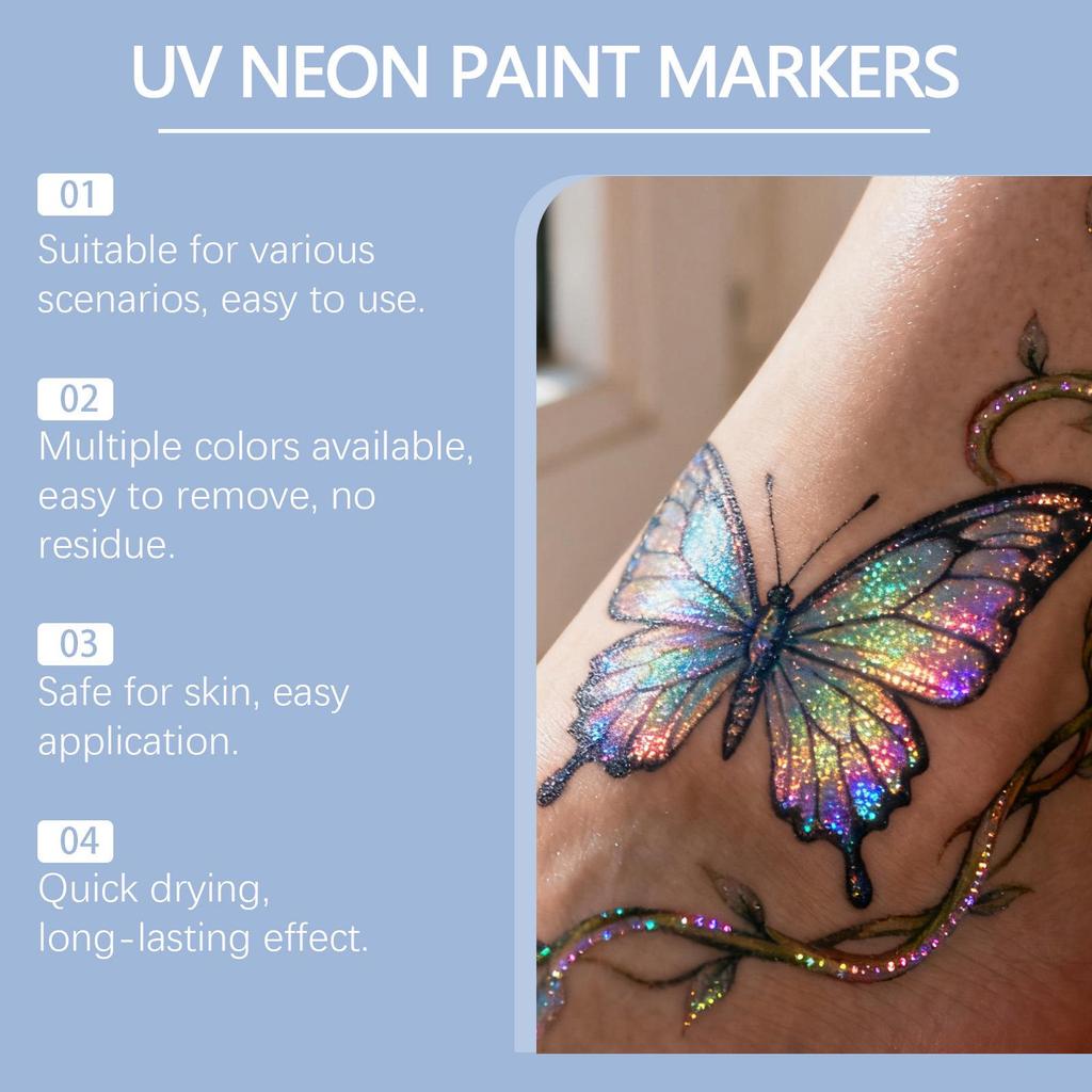 TORVIKX Neon Face & Body Paint Pens for Holiday Parties