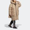 adidas Originals Trefoil Long Down Jacket With Pure Zip Hooded Mid-Length Men Outerwear Khaki HS7290