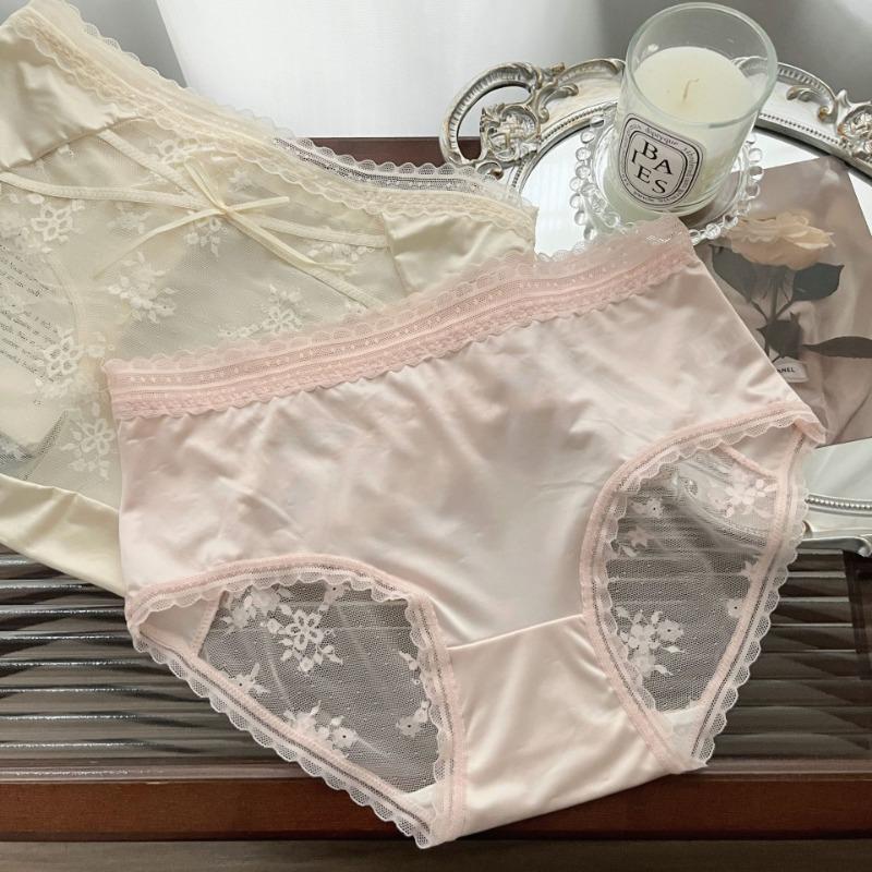 Pure Desire Sexy Lace Underwear Women's Summer Thin Women's Triangle Shorts Mid Waist Panties