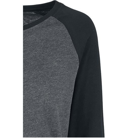 T-shirt manches longues anthracite/noir - URBAN CLASSICS - Ladies Contrast Raglan Longsleeve
