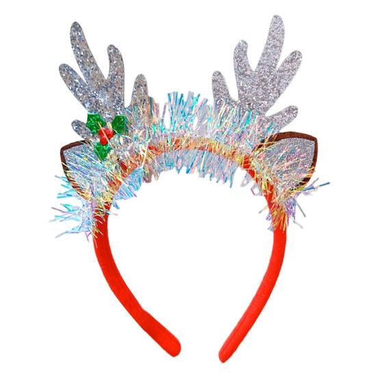 

Рождественский бант-повязка на голову для детей и взрослых, костюм для косплея, украшение для вечеринки, красный, зеленый, с блестками
