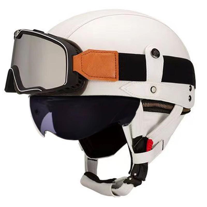 Vintage-Style Open Face Motorcycle Helmet Adults Unisex ABS Half With 3C Certification