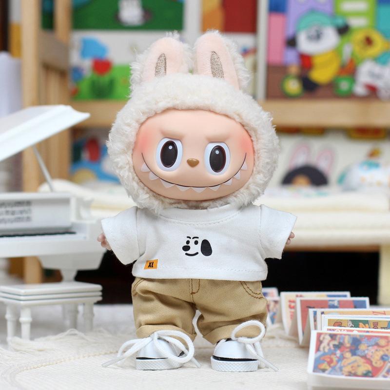 

Подвеска для куклы Лабубу, одежда, чисто-белый щенок, летний стиль, модная, милая одежда для куклы Labubu doll clothes