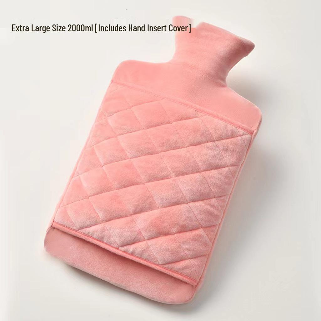 Large Cute Plush Hand Warmer: Explosion-Proof, Thickened Hot Water Bottle with Pocket and Cloth Cover