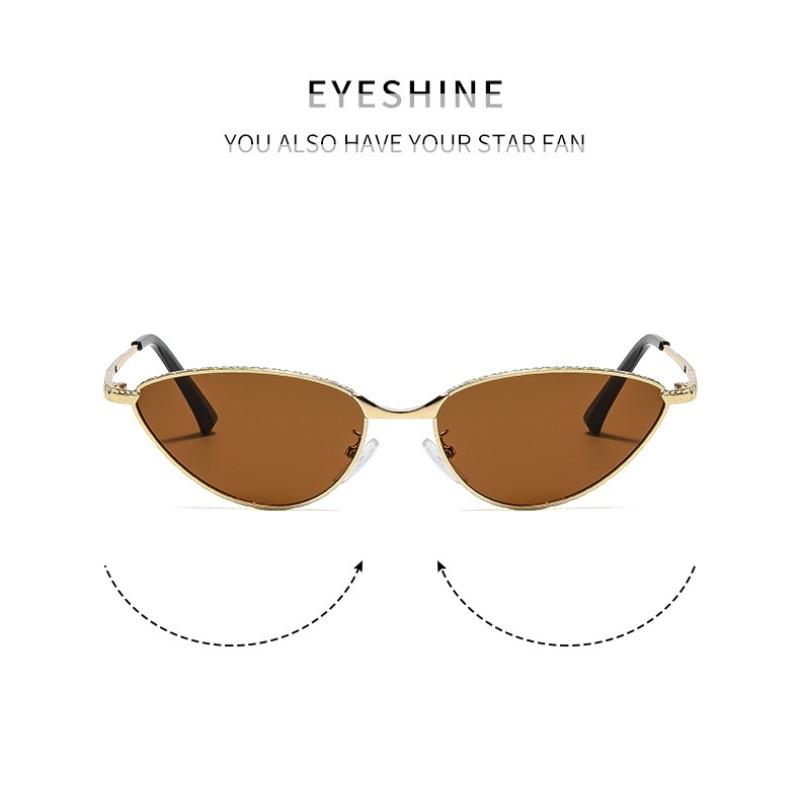 Women's sunglasses men's and women's retro metal cat eye sunglasses