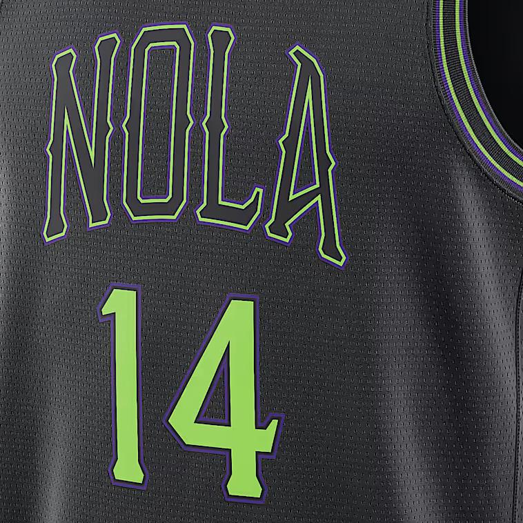 Nike Dri-Fit Alphanumeric Print Colorblock Basketball Jersey City Edition 2023/24 Season New Orleans Pelicans Brandon Ingram No. 14 DX8511-011