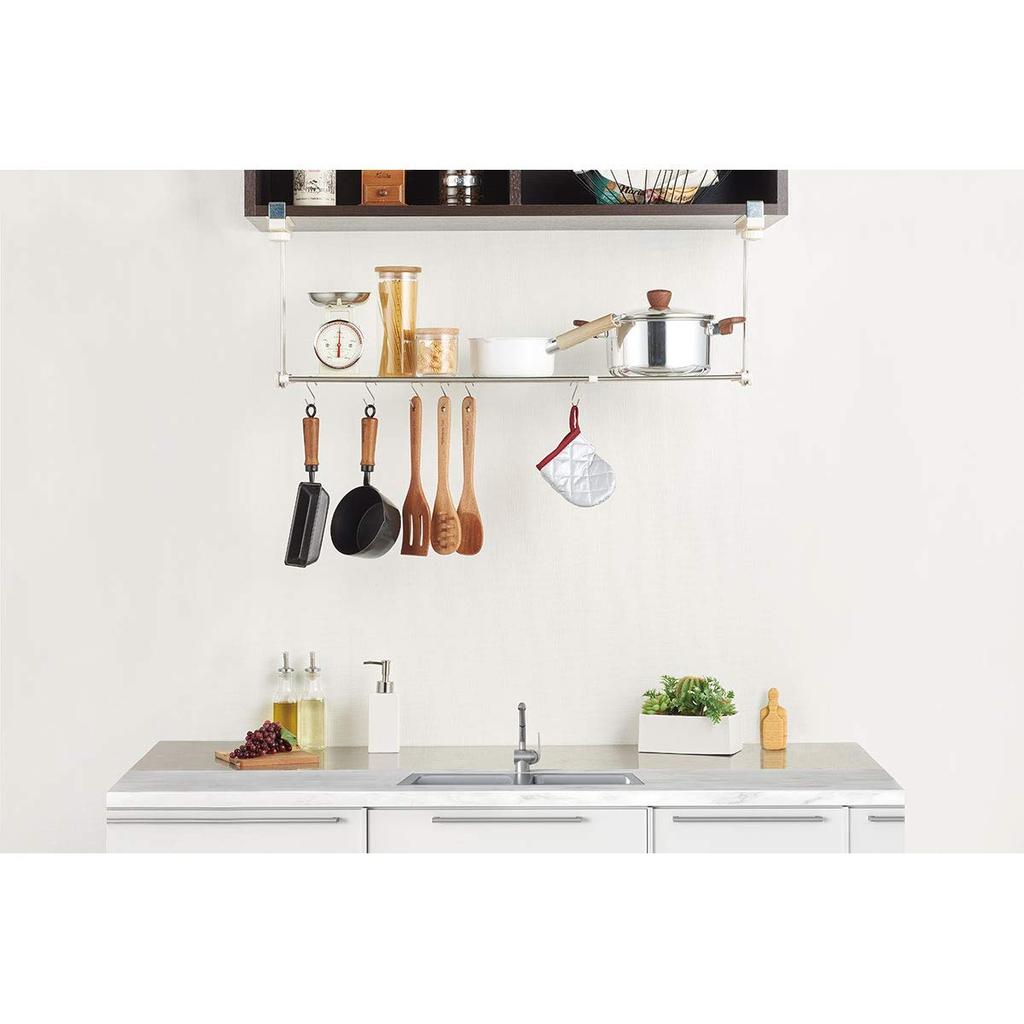 Bestco Stainless Steel Under-Cabinet Kitchen Rack, 1 Tier, Extendable Shelf, Warm Gray, NY-1005