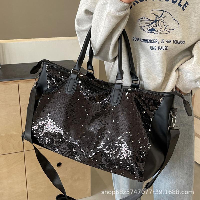 Large Capacity Short-distance Travel Bag, Casual Business Trip, Light Portable Duffel Bag, Sequined Travel Bag, Fitness Bag