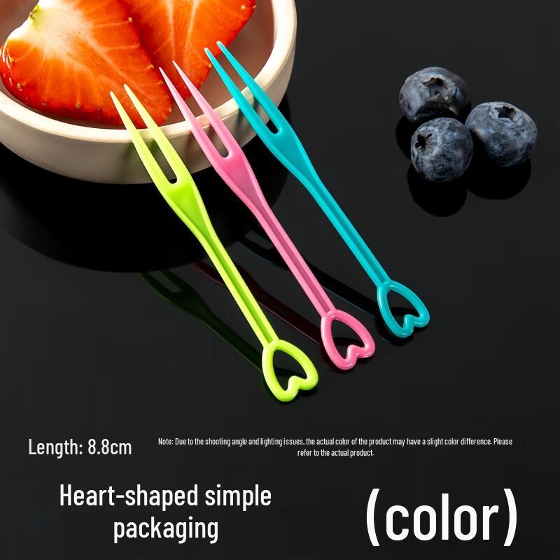 Heart-shaped Individually Wrapped Disposable Plastic Fruit Forks