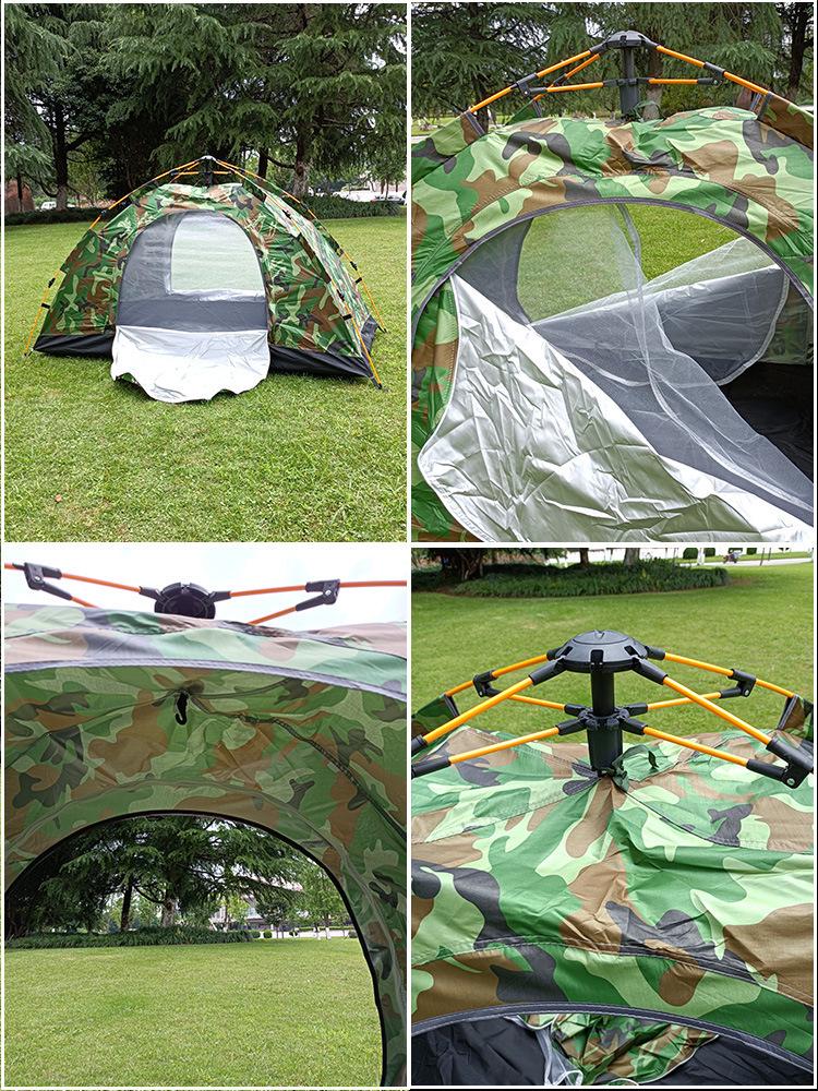 Compact Waterproof 1-Person Camouflage Tent - Automatic, Foldable, Thickened, Single-Layer for Outdoor Camping.