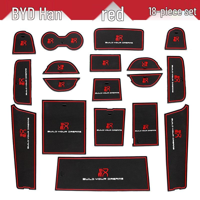 BYD Han Door Slot and Storage Mat - Anti-Slip Cup Holder, DM/EV Car Modification Accessory