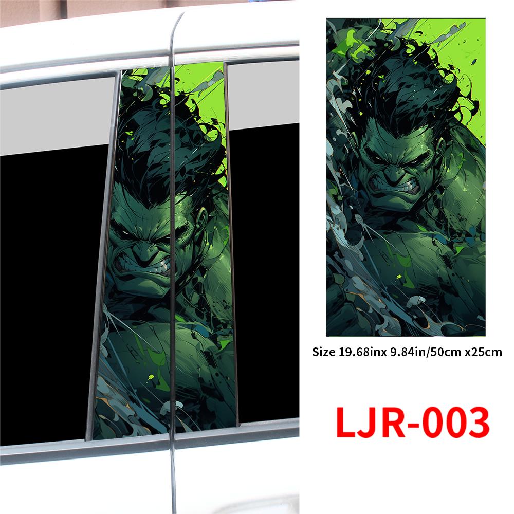 Green Film Hulk Anime Car Sticker Auto B-pillar Cartoon Funny Sunscreen DIY Auto Center Column Cover Scratches Decor Accessories