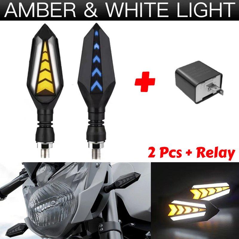 Double Side Flowing Turn Signal Lights Built-in Relay Sequential Flashing Blinker Lamp 12V Motorcycle LED Turn Signal Light