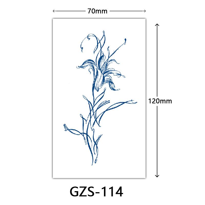 Flower Herbal Semi-Permanent Tattoo Sticker, Small Picture Juice Tattoo Sticker, Sweat-Proof Tattoo