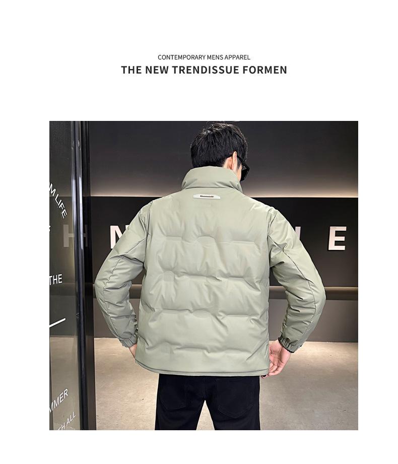 Men's Warm White Duck Down Jacket with Short Stand-Up Collar - Trendy Winter 2025 Arrival