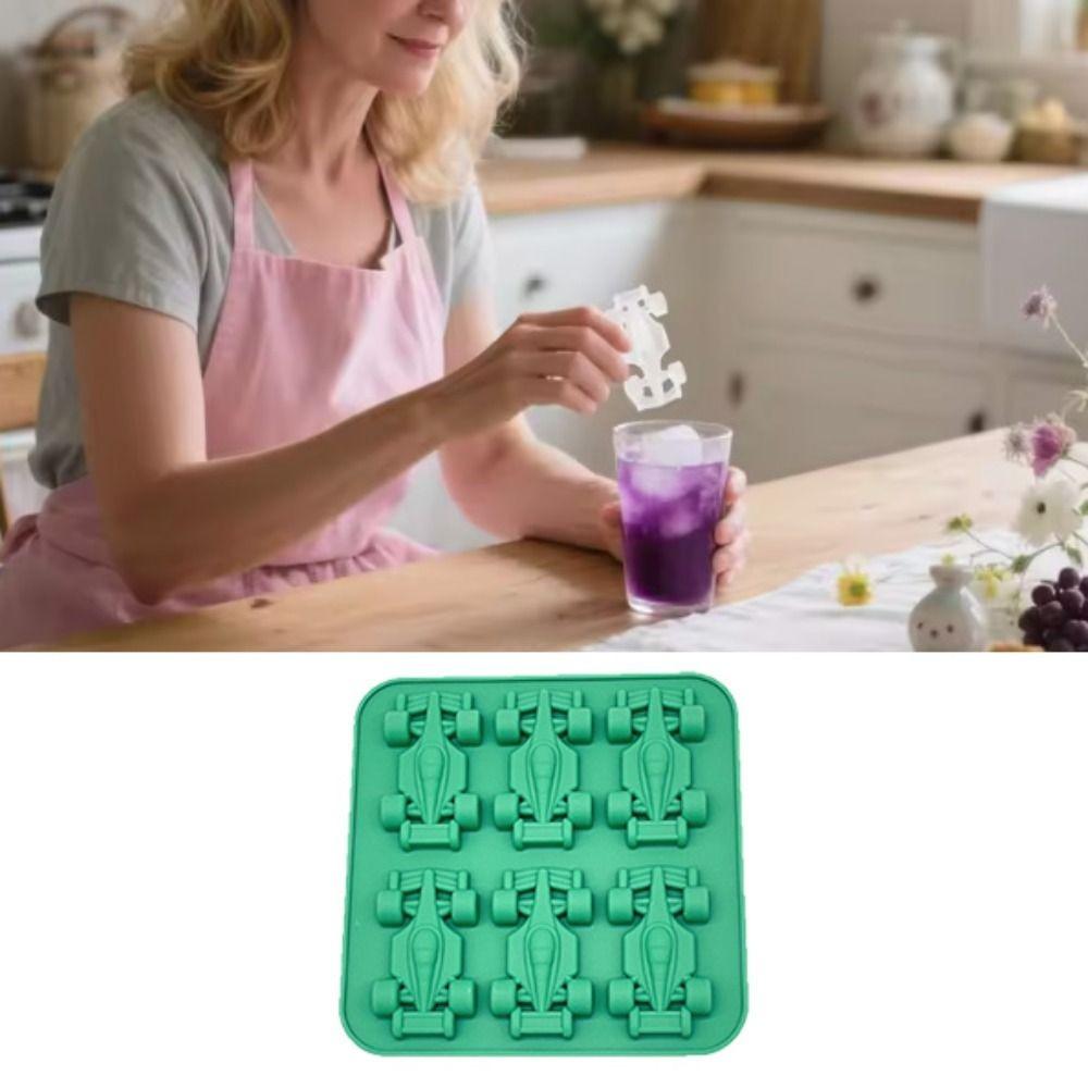 Silicone Formula Racing Car Ice Mold Non-stick Baby Food Mold Racing Car Jelly Mold  Summer