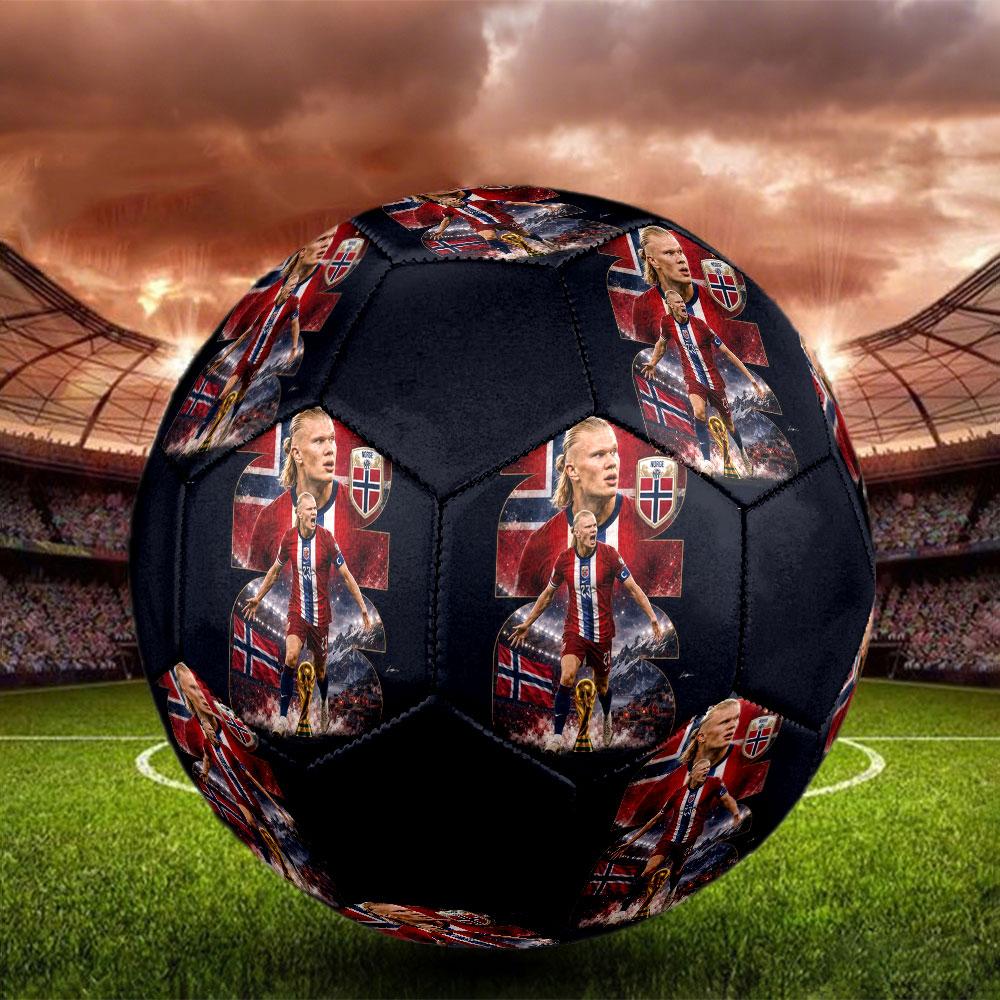 1PC Haaland Talent Size 5 Soccer Ball PrahaIndoor Soccer Ball Colorful All Ages Machine Stitched PVC Competition Ready Durable High-Bounce