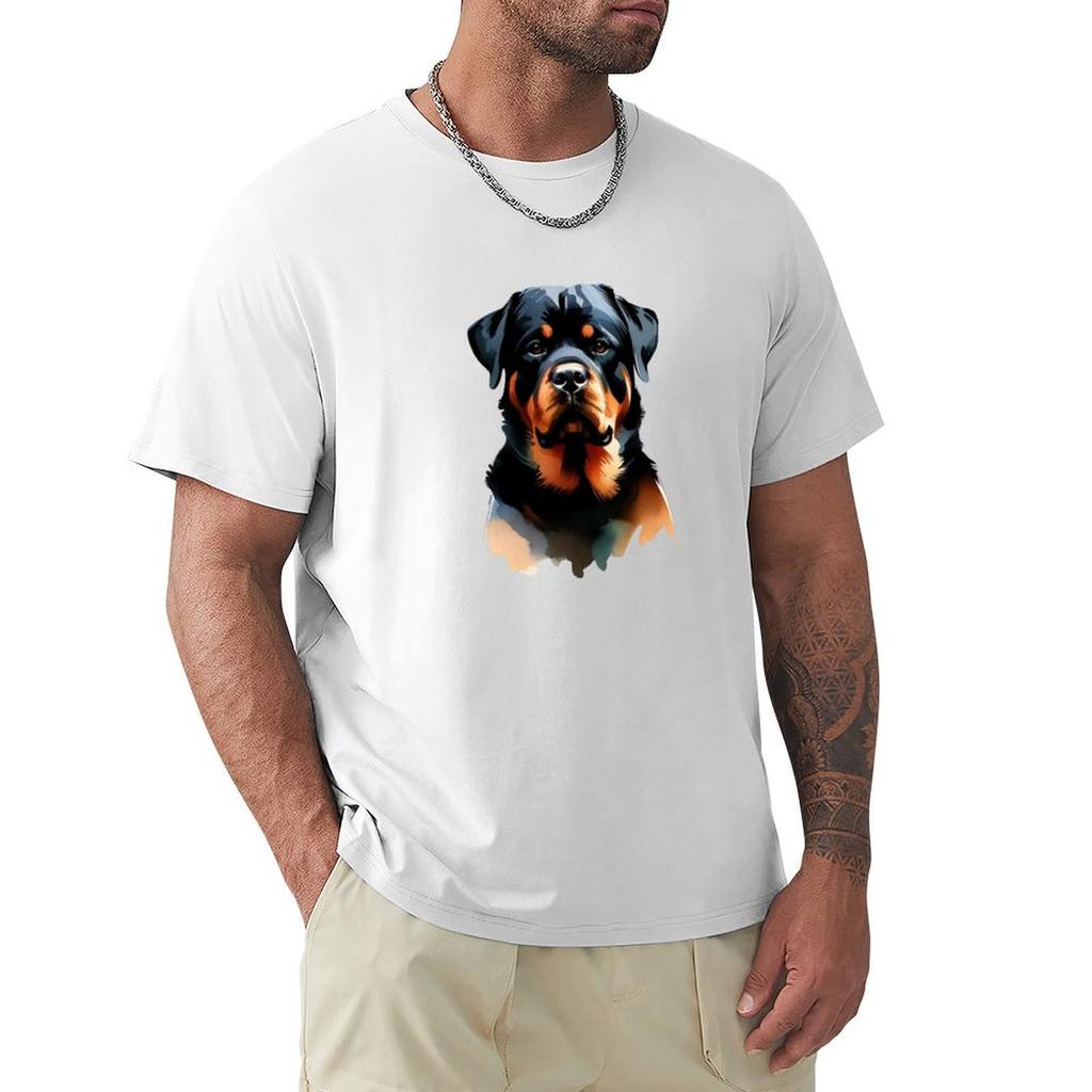 Watercolor portrait of a Rottweiler TShirt Plus Size Loose Fit TShirt
