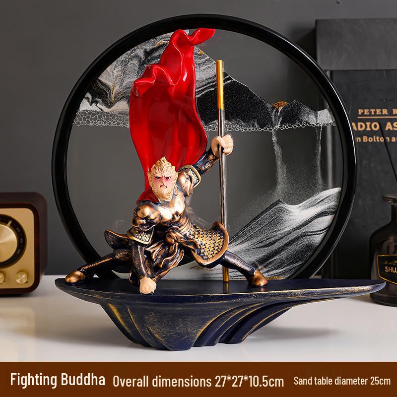 Black Myth Wukong Figure: Zen Quicksand Painting - Chinese Style Sun Wukong Home Decor