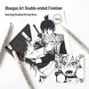 Blaues Frucht Doppelspitzen-Fineliner-Stiftset für Studenten: Ideal zum Zeichnen, Konturieren und Journaling.