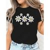 European and American Spring and Summer Women'S Casual T-Shirt with A Small Daisy Print European Size