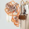 Retro light luxury printed women's scarf scarf scarf silk scarf autumn and winter with thin shawl warm neck scarf