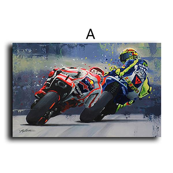 

MAITA Абстрактний олійний принт Плакат Мотоцикл Картини на полотні Плакати Друк Куадрос Настінне мистецтво Картина для прикраси будинку для вітальні 60X90cm Unframed
