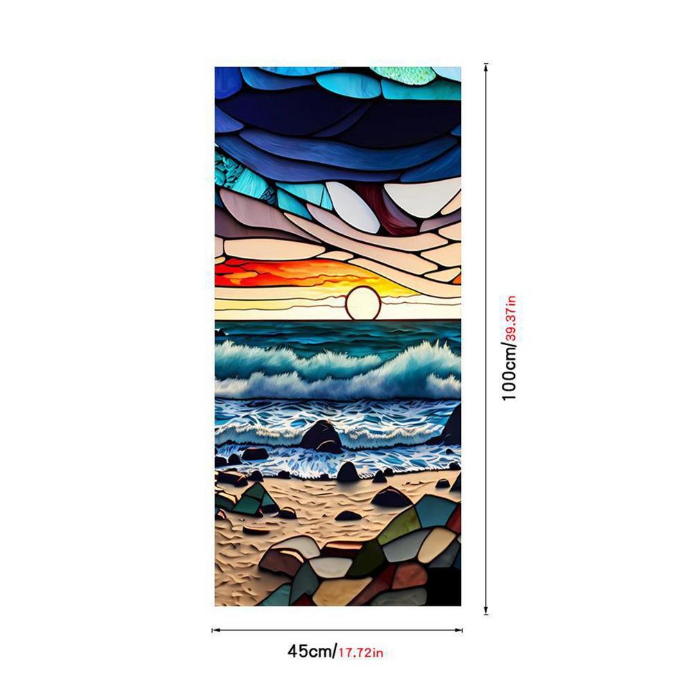 Fenster-Sichtschutzfolienaufkleber, Artscape Magnolia-Fensterfolie, Vinyl für Glasfenster, Buntglasfensterfolie für Zuhause und Badezimmer