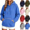 Women's Long Sleeve Button Front Hoodie with Pocket Color for Casual Everyday Wear