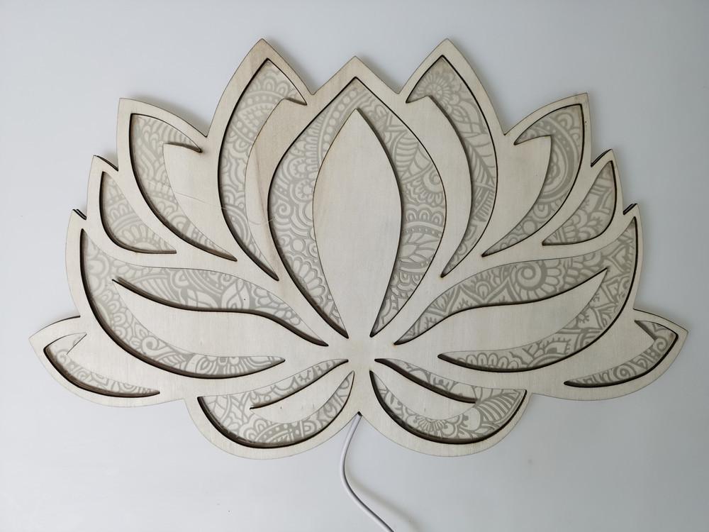 3D New Yoga Room Background Wall Night Light Lotus Flower Small Yoga Room Creative Lotus Atmosphere Night Light Led Home