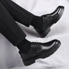 Herrenschuhe aus echtem Leder Klassischer Gentleman-Stil Outdoor formelle Party Täglich Business und Büro Dicksohlige Erwachsenenschuhe Schwarz