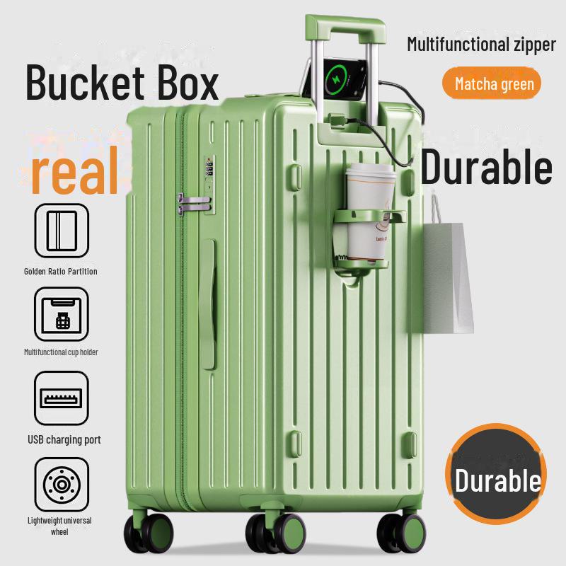 

«Прочный 24-дюймовый чемодан на колесиках с подстаканником и прочным замком для мужчин и женщин» 28-inch Extra Large