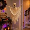 Voice Triggered Scary Prop Halloween Hanging Mummy Decoration with Sounds, 31.5 Inch Activated Creepy Home Ornament Glowing Skull Eyes for Haunted