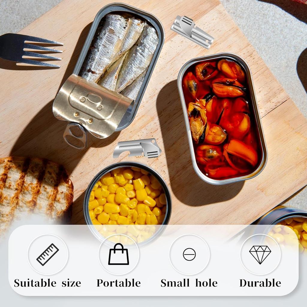 12pcs Can Opener,P-38 and P-51 Can Openers with Key Rings,Stainless Steel Camping Opener,Portable Army Survival for Traveling