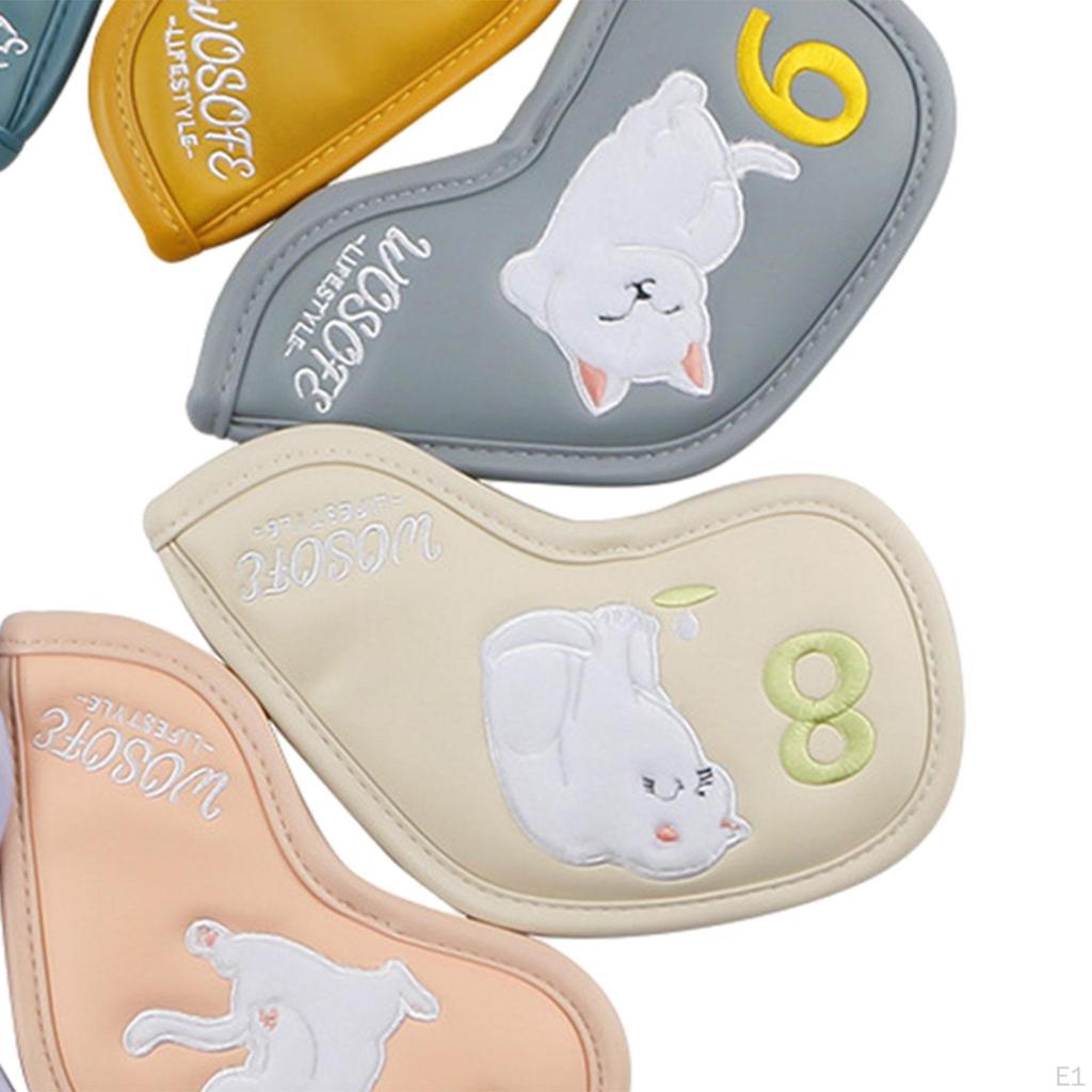 9 Pieces Golf Club Head Covers Iron Set Training Equipment Gift Protector for Most Irons