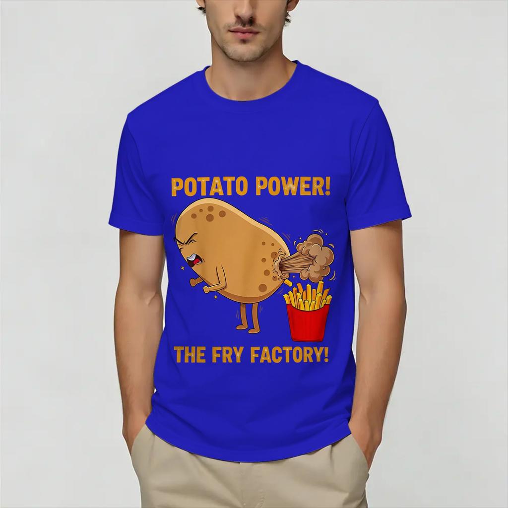 Funny Potato Farting Frenc T Shirt Summer Trendy Cool TShirts Unisex Cotton ONeck Clothing Short Sleeve Streetwear Tops